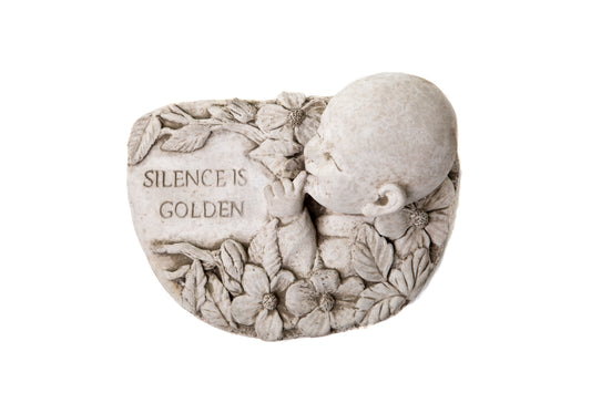 Silence Is Golden Plaque - Stone