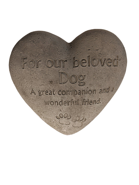 Beloved Dog Heart Memorial - Stone