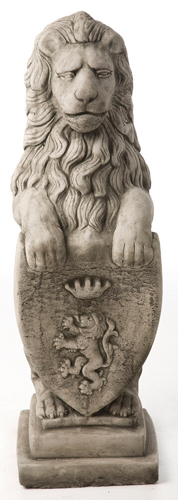 Large Shield Lion - Stone
