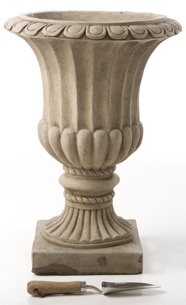 Large Fluted Vase - Stone