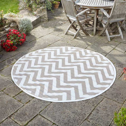 Alfresco Round Zig Zag Mocha 180cm