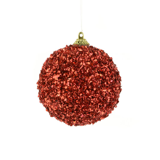 Shimmer Glitterball Red 8Cm