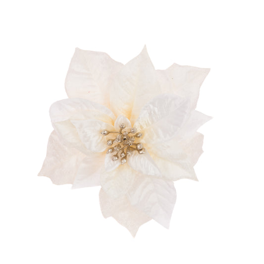 Poinsettia Clip Cream 17Cm