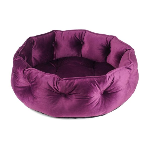 Button Tufted Donut Bed Mulberry