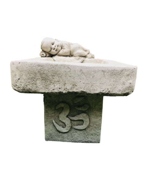 Monk Bird Bath - Stone