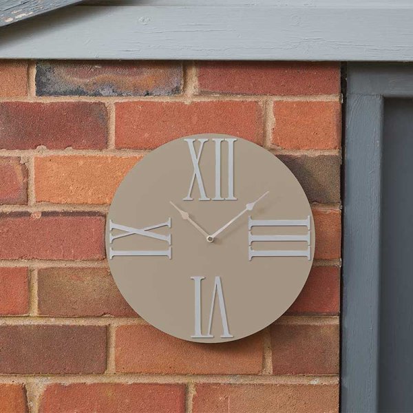 Moda Taupe Clock 12Inch