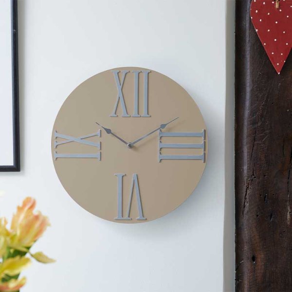 Moda Taupe Clock 12Inch