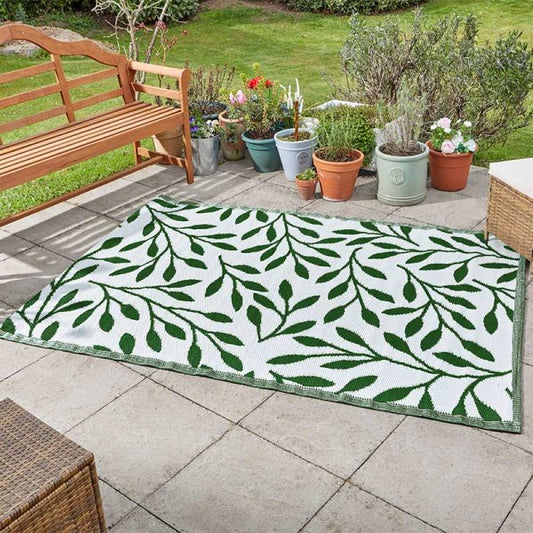 Alfresco Rugs Leaves Green 150X210 Cm