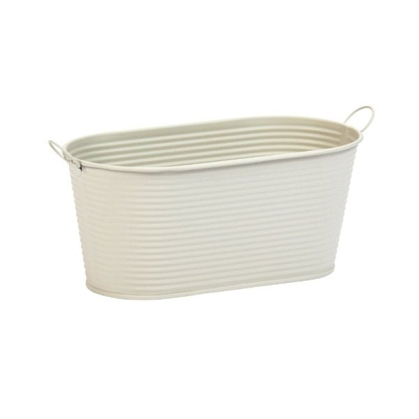 11inch Ribbed Planter Ivory