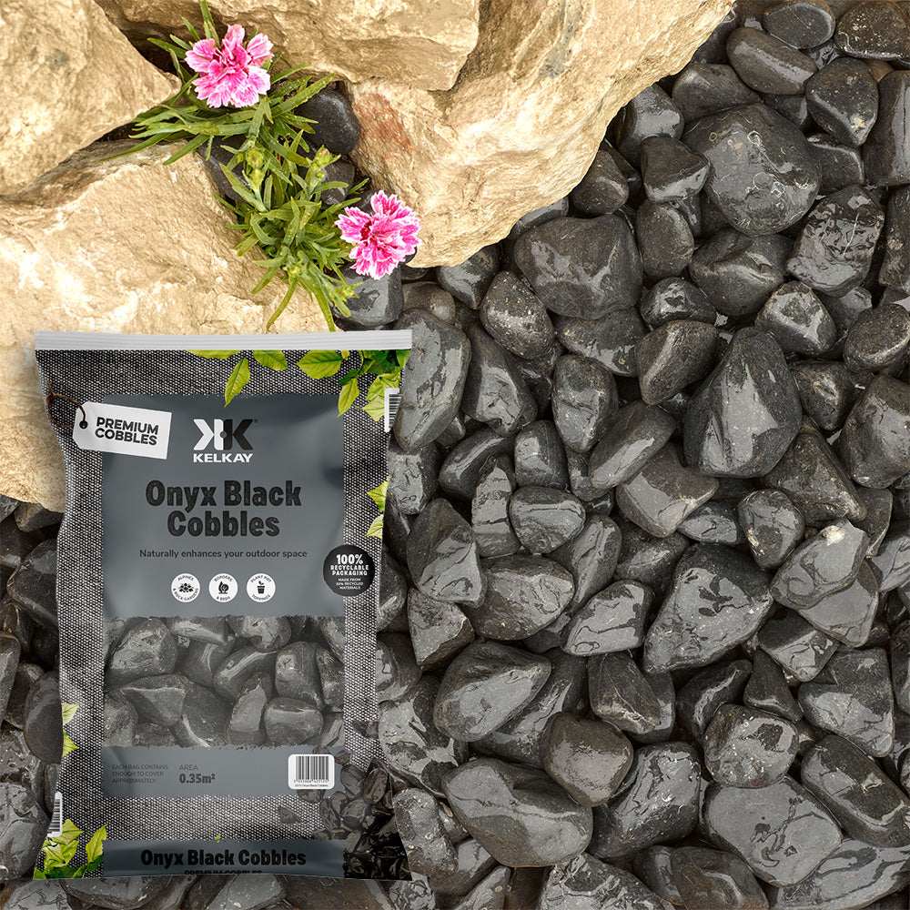 Onyx Black Cobbles Large Pack