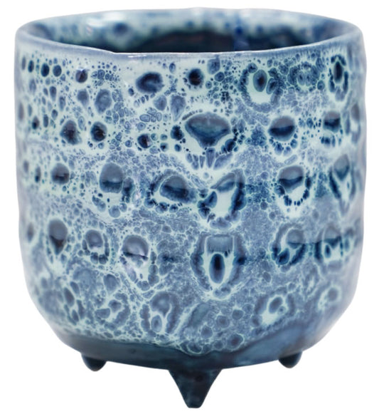 Sapphire Reactive Glaze Pot Foot 7Cm