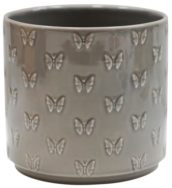 Arley Grey Butterfly Pot D17.5CM H17CM