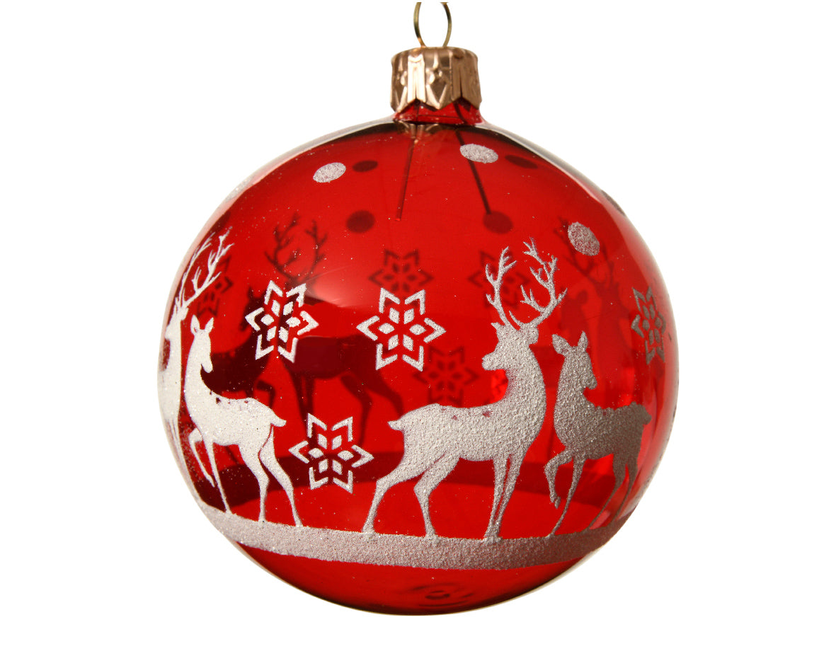 Deer Star Christmas Red 8cm