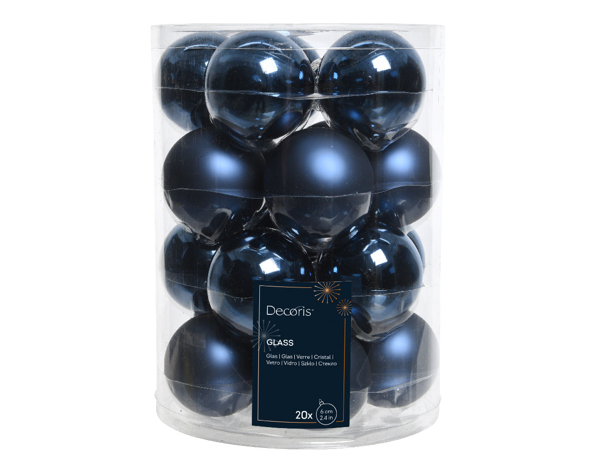 Gb Baubles Shiny Matt Night Blue 6Cm x20