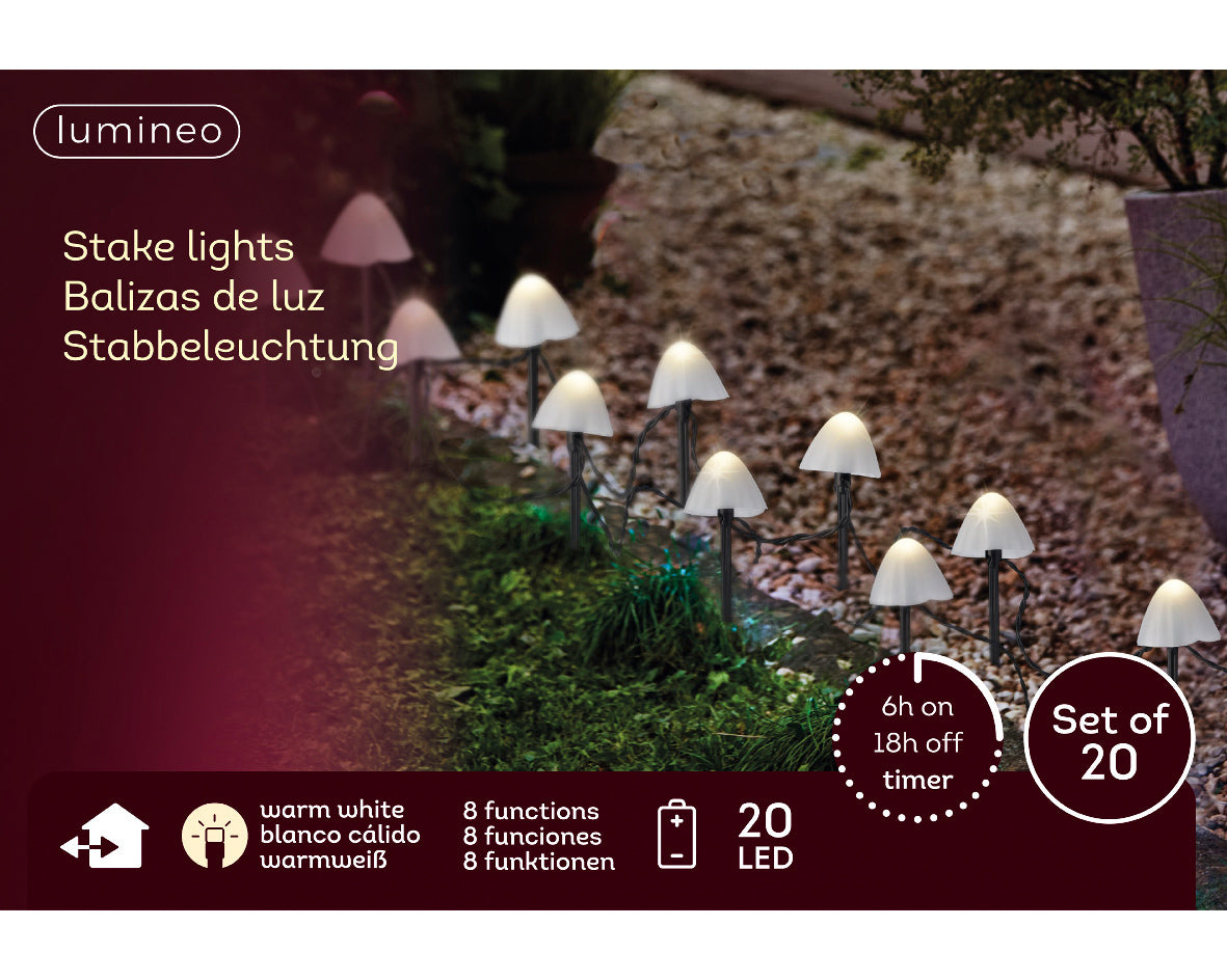 Led Twinkle Mushroom Warm  3.8M