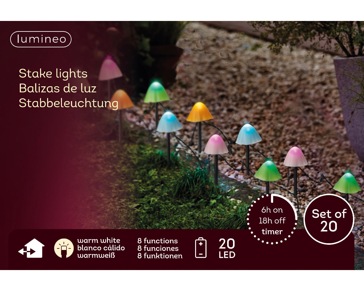 Led Twinkle Mushroom Multi  3.8M