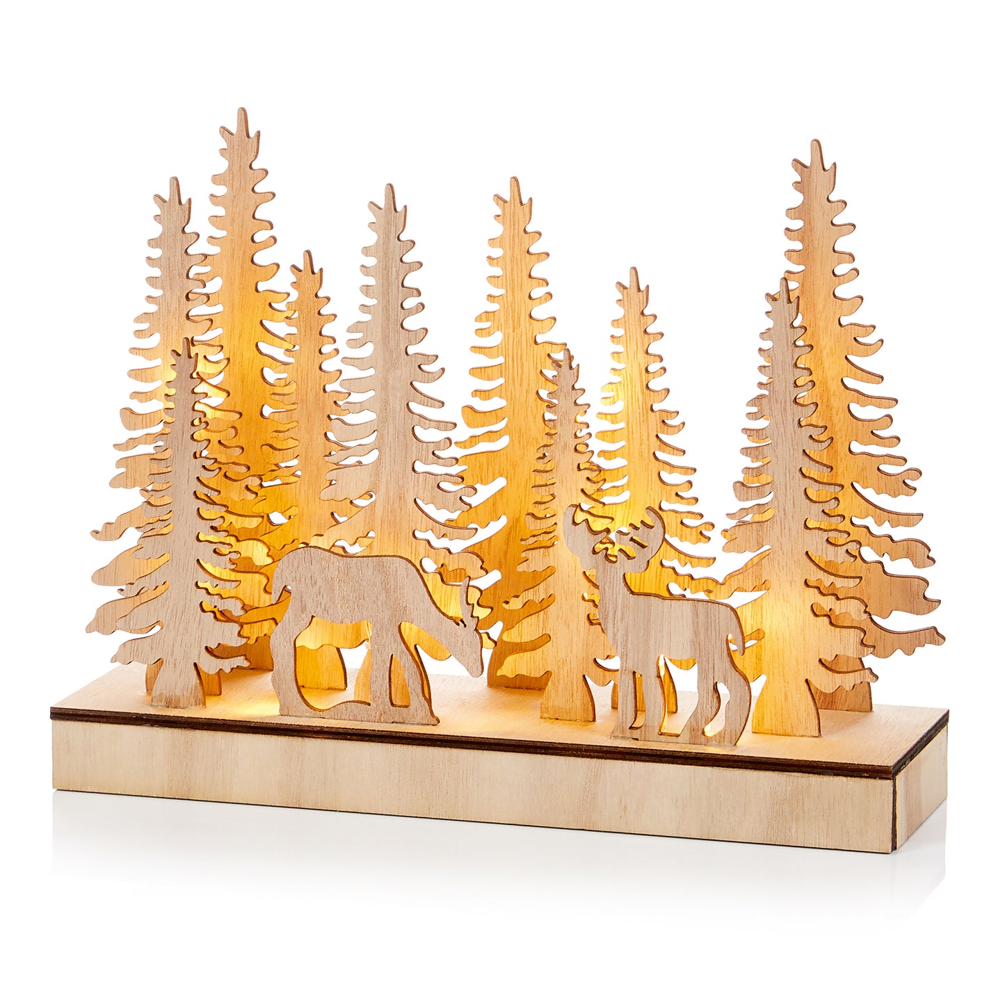 Lit Wooden Forest 30Cm