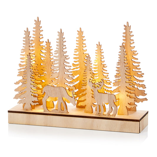 Lit Wooden Forest 30Cm