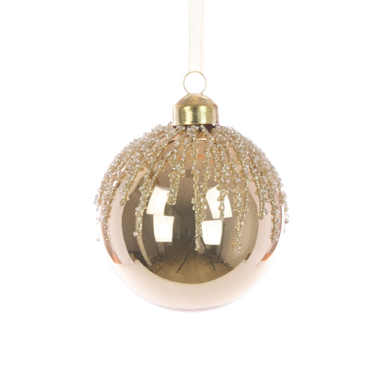 Glass Marie Bauble Gold 8Cm