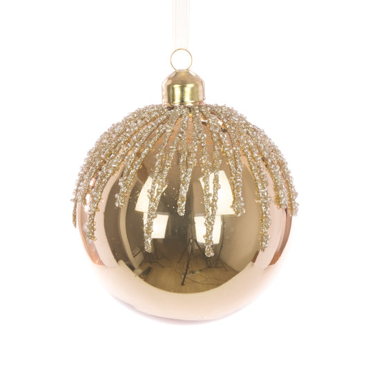 Glass Marie Bauble Gold 10Cm