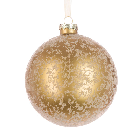 Glass Finola Bauble Gold 10Cm