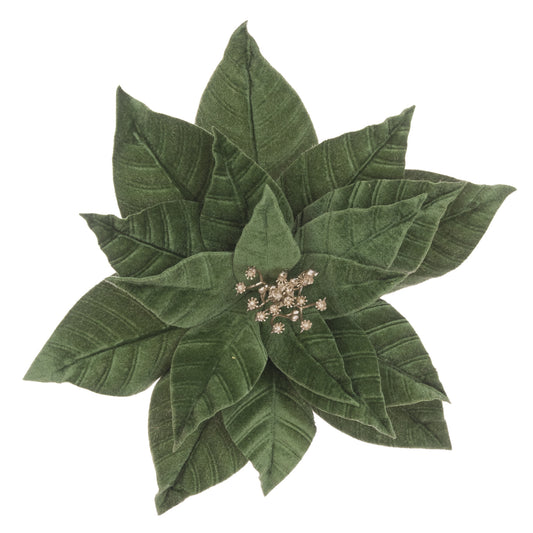 Poinsettia Clip Velvet Sage 31Cm