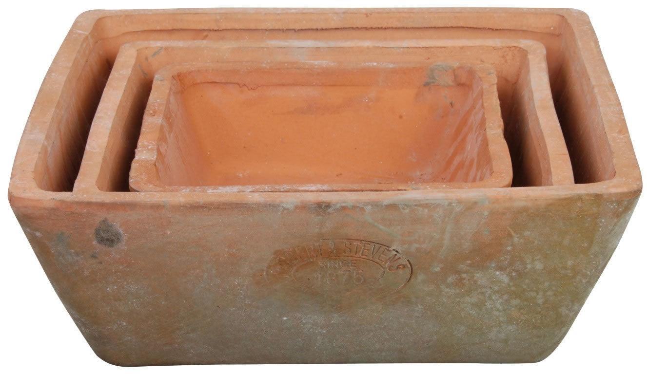 Square Aged Terracotta Pot Large