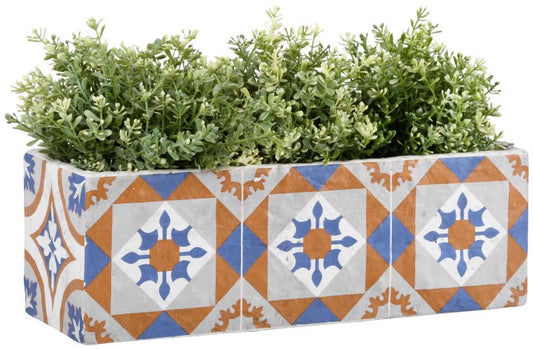 Ac181 Portuguese Tiled Rectangular Pot