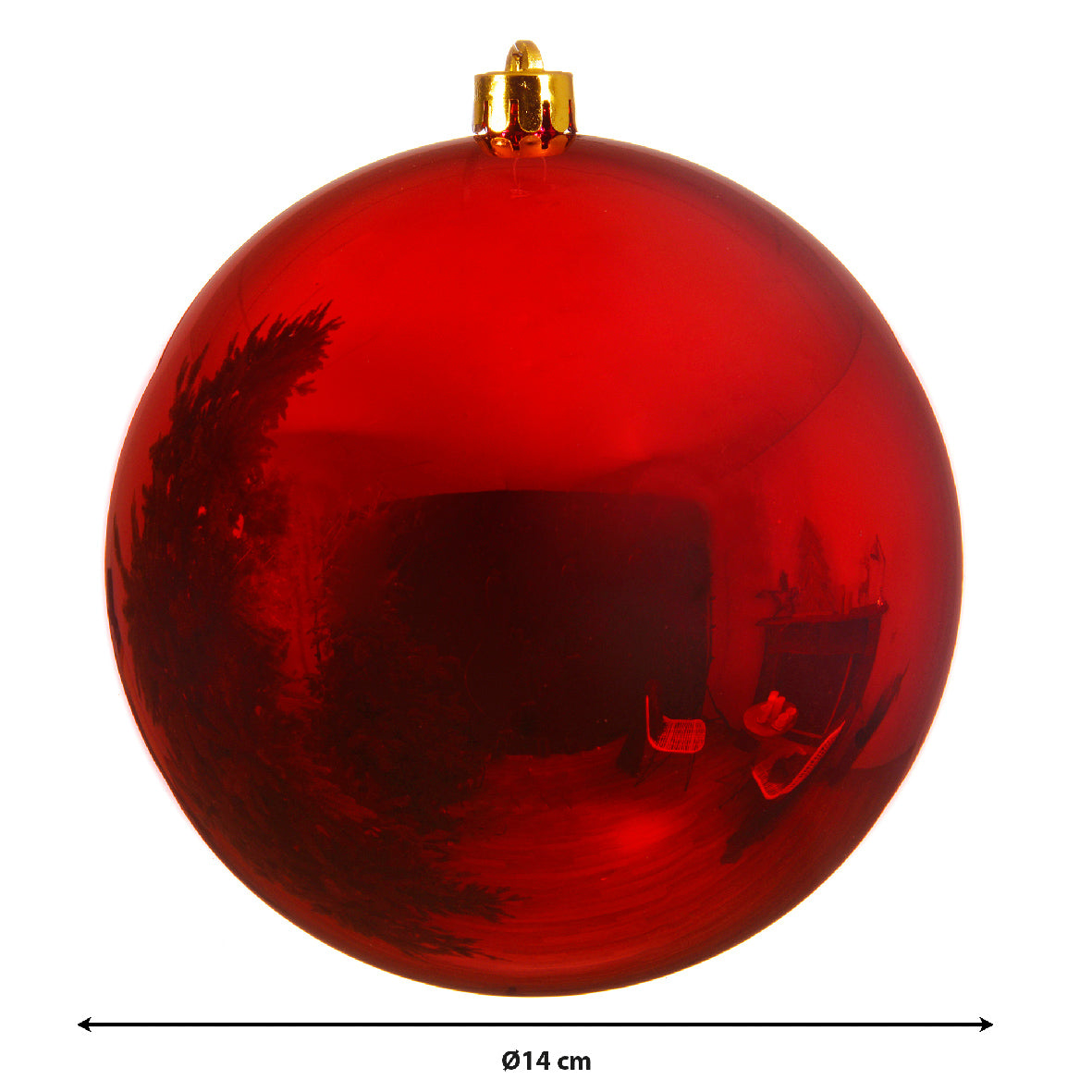 Bauble Shiny Christmas Red 14Cm