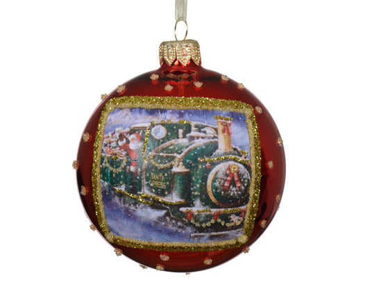 Train Scene Christmas Red 8Cm