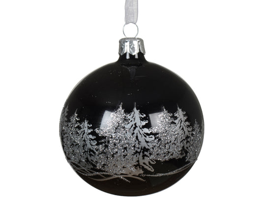 Silver Tree Border Black 8Cm