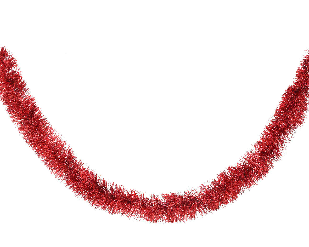 Tinsel Shiny Christmas Red 270Cm