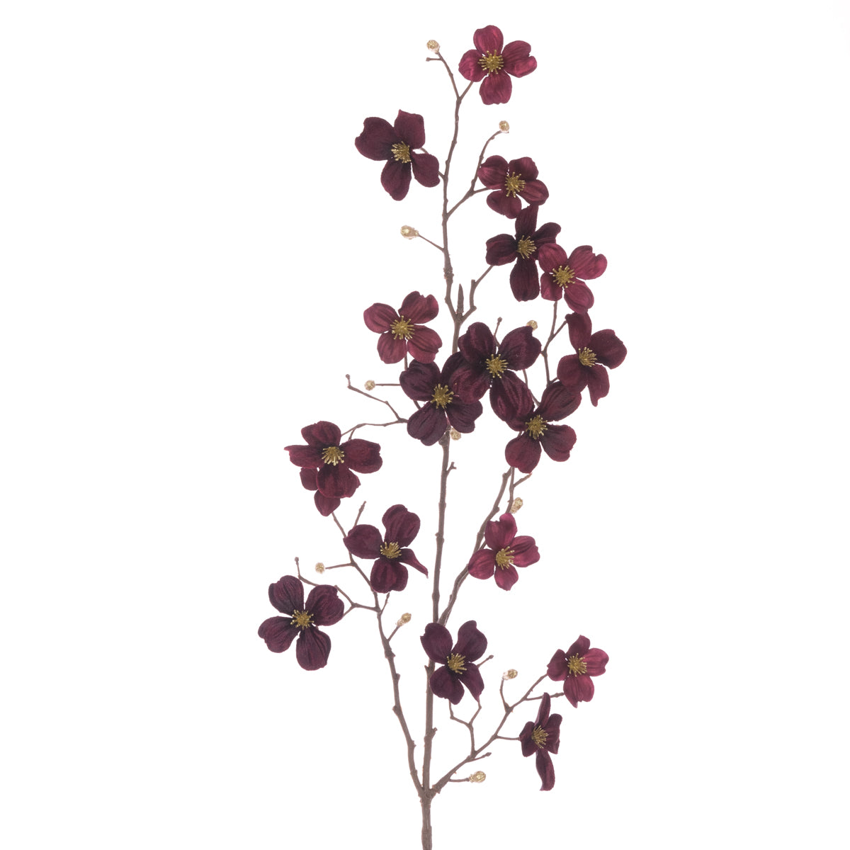 Luxury Dogwood Spray Maroon 86Cm