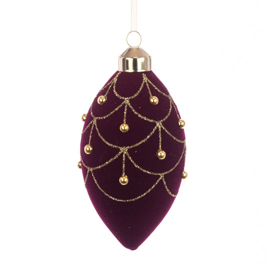 Glass Kiara Finial Plum Gold 12Cm