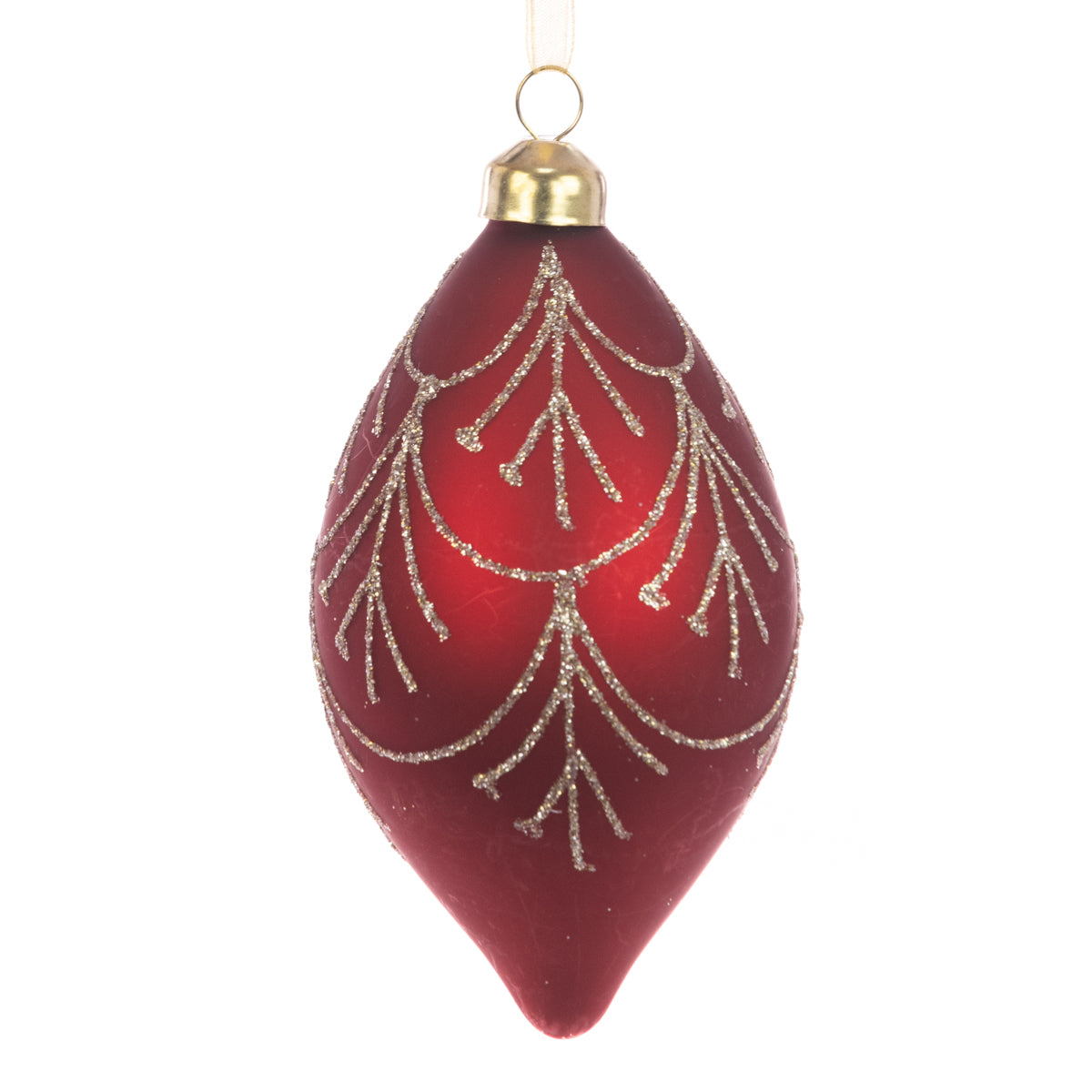 Glass Anika Finial Dark Red 12Cm