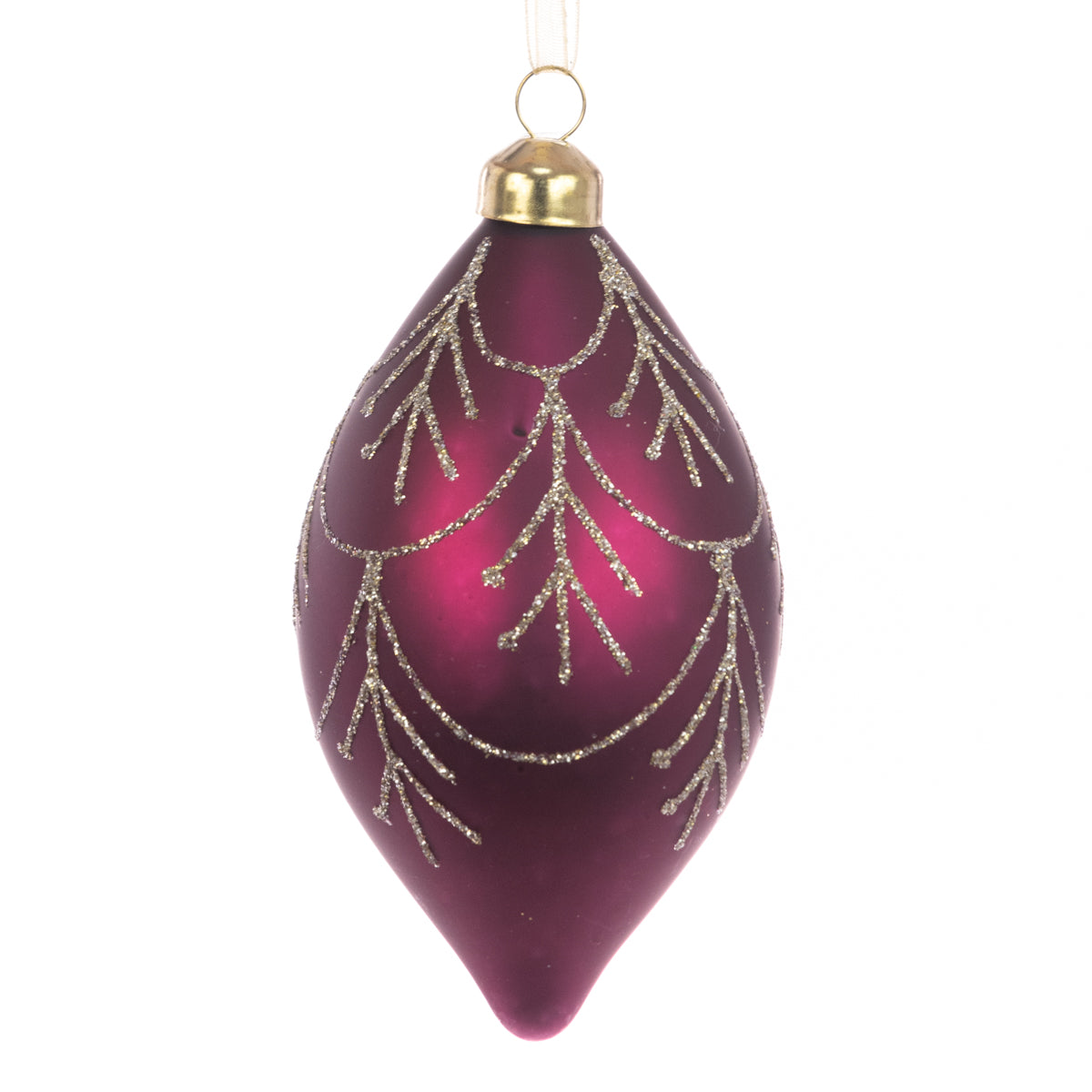 Glass Anika Finial Plum 12Cm