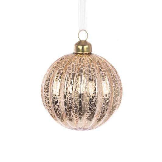 Glass Grace Bauble Gold 8Cm