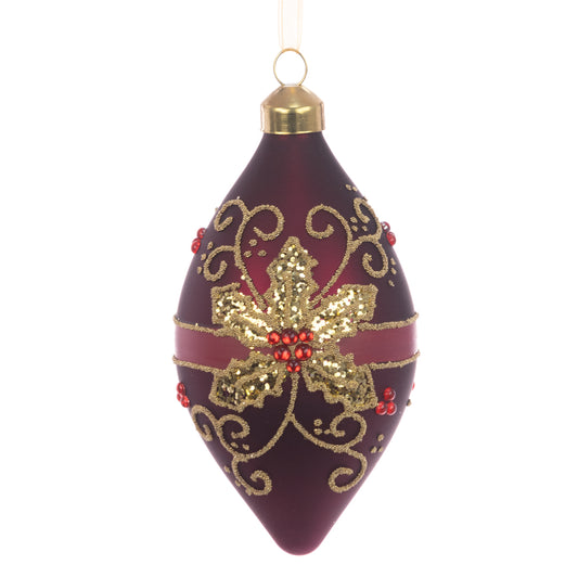 Glass Amelia Finial Plum Gold 12Cm