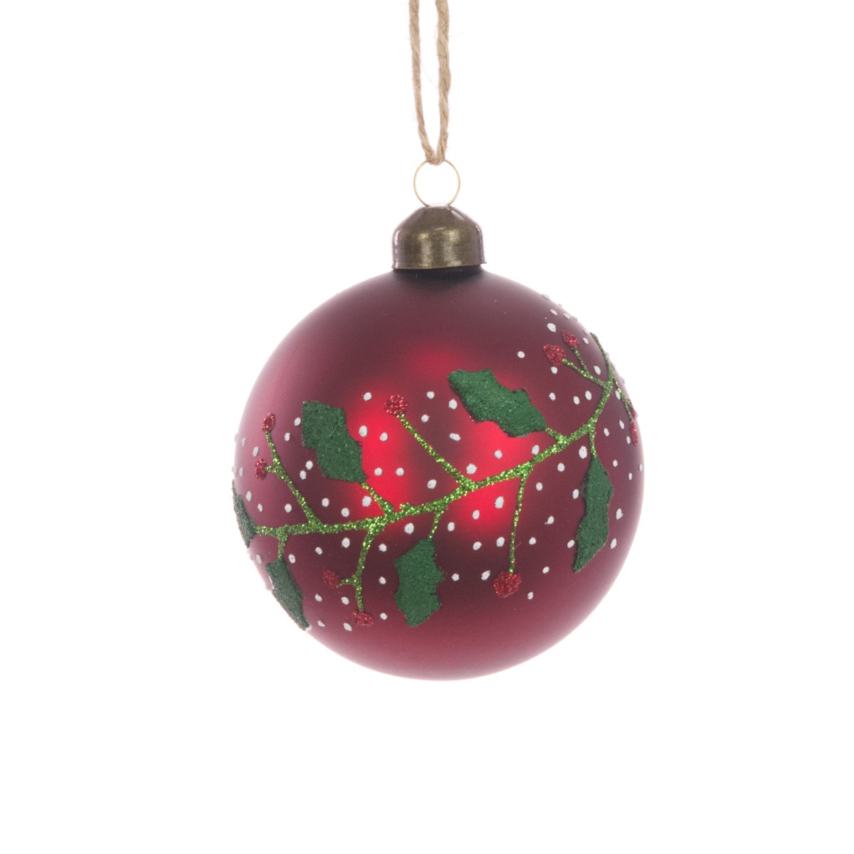 Glass Jordan Bauble Dark Red 8Cm