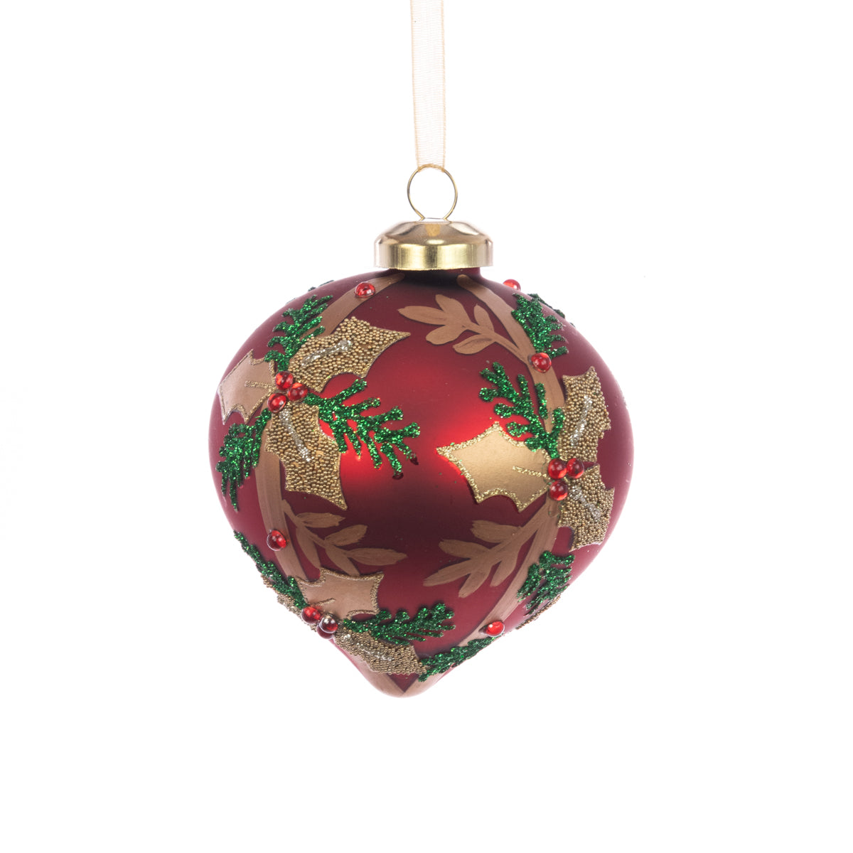 Glass Evina Onion Red Gold 8Cm