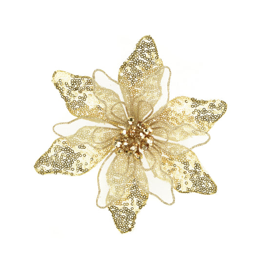 Poinsettia Clip Champagne Gold