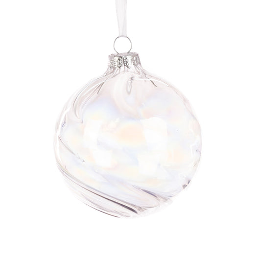 Glass Amy Bauble Irridescent 8Cm