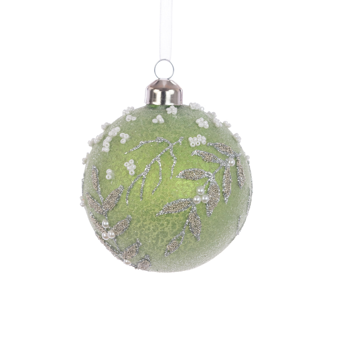 Glass Marley Bauble Light Green 8Cm