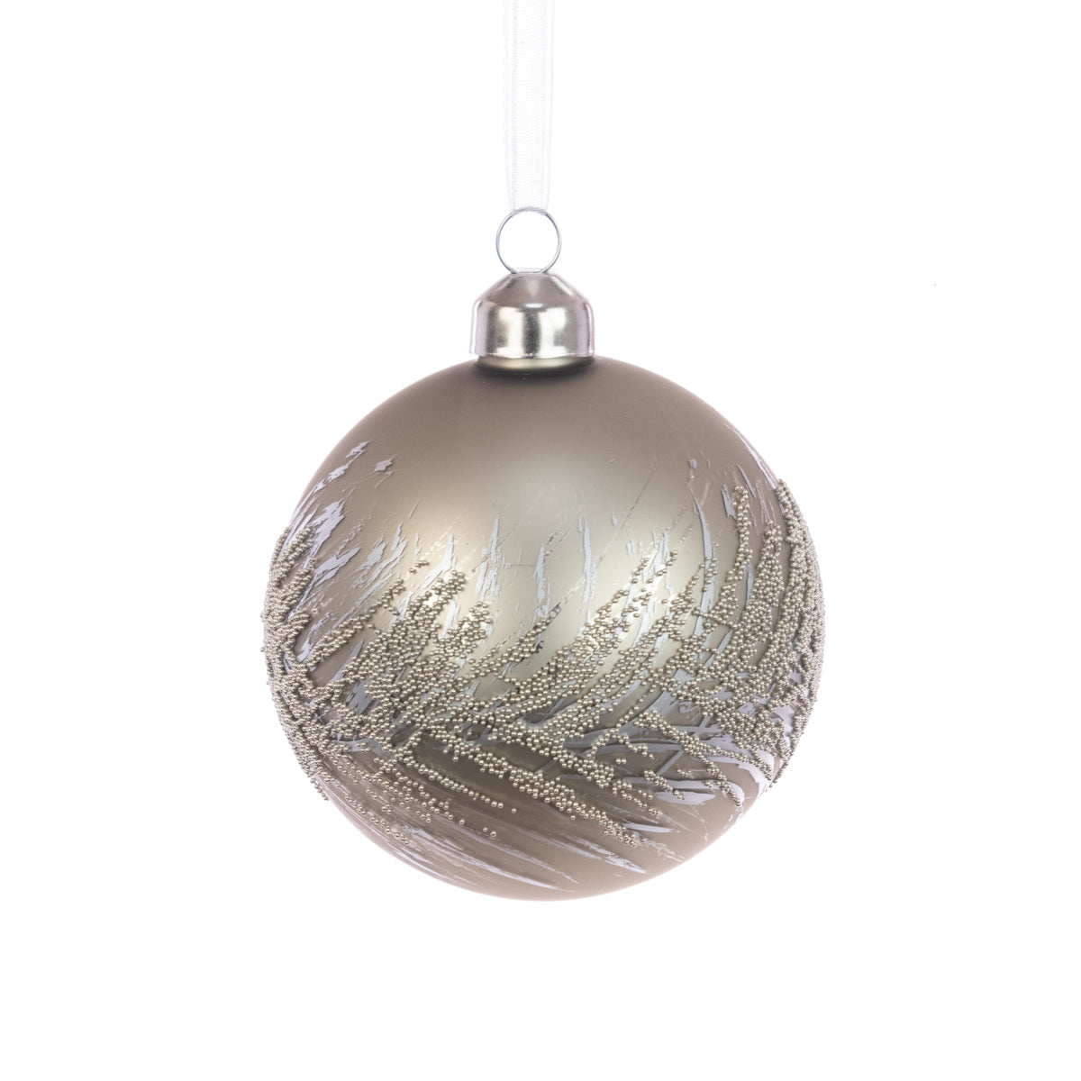 Glass Tina Bauble Silver 8Cm