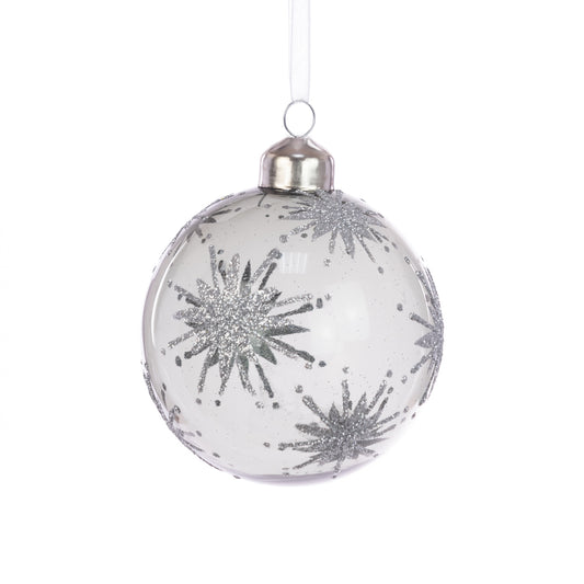 Glass Jenny Bauble Grey 8Cm