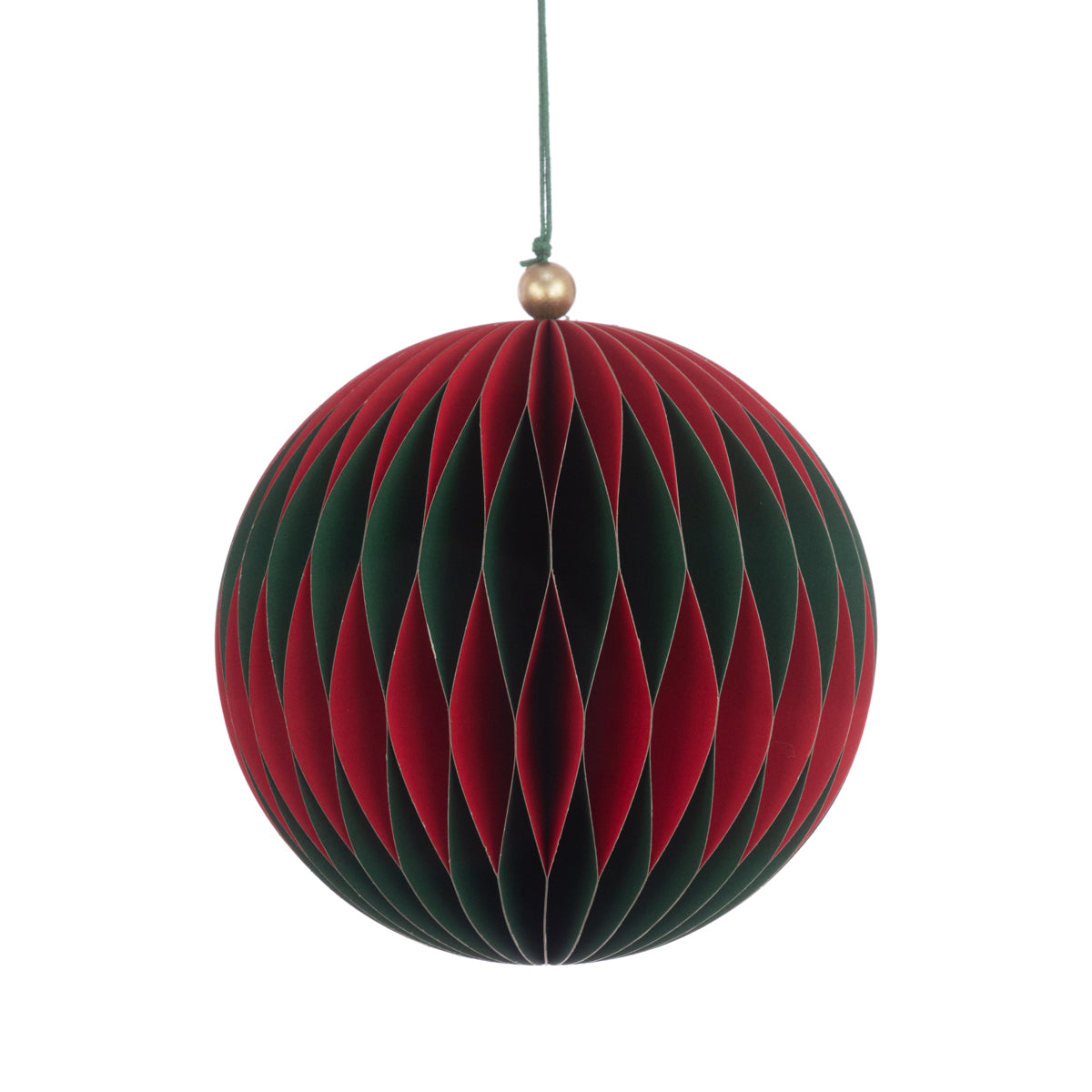 Paper Bauble Red Green 13Cm