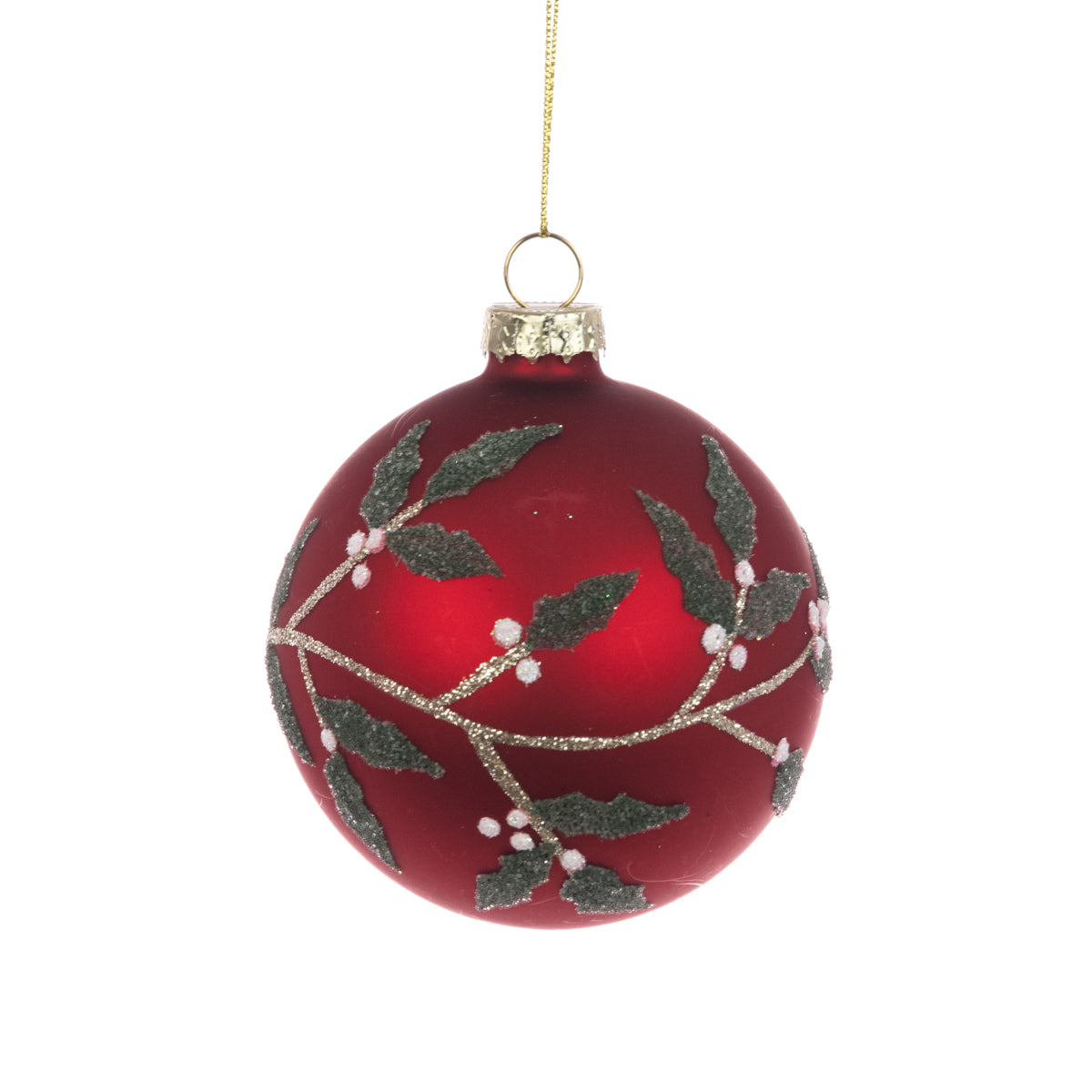 Glass Penny Bauble Red 8Cm